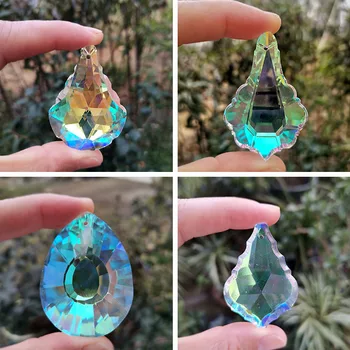 1бр AB Цвят на Медальон Висулка Crystal Prism Suncatcher Детайли Полилей Rainbow Window Maker Домашно Сватбена Украса със собствените си ръце