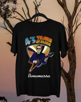 2020 Joe Bonamassa 43 Years of Blues, Черна тениска от всички размери с къс ръкав, HE827