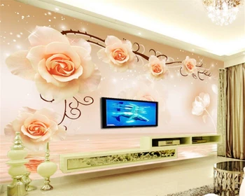 Beibehang papel de parede тапети по поръчка водна роза, 3 d фотообои спалня ТЕЛЕВИЗИЯ, на стената в хола в 3 d тапети