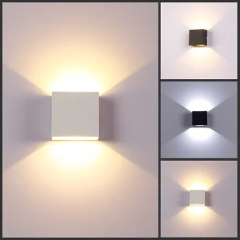 Cube COB LED, с монтиран на стената лампа за вътрешно осветление, модерно домашно осветление, украса, аплици, алуминиева лампа 6 W 85-265 В баня, коридор