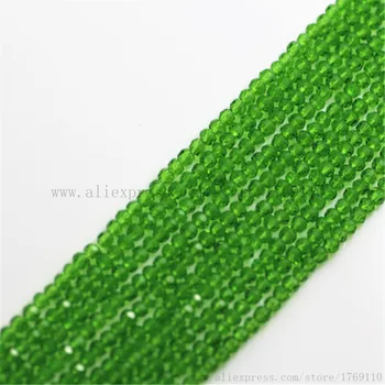 Isywaka Тъмно-зелен цвят 170 бр 2 мм Rondelle Австрия фасетиран кристал, Стъклени мъниста Свободна втулка Кръгли топчета за бижута