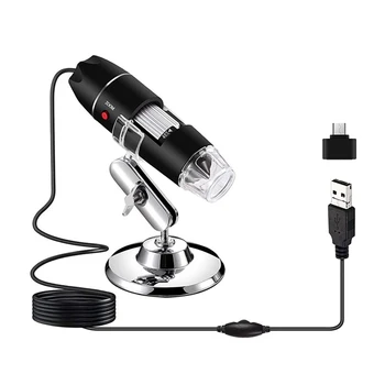 USB микроскоп HOT-3 В 1 с 1600-кратно увеличение, портативен микроскоп с 8 светодиода, мини-ендоскоп с преобразовательной глава TYPE-C.