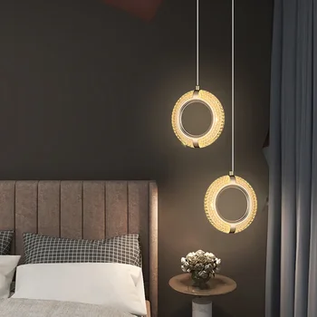 Висящи лампи Nordic Ring LED, Начало декор за прикроватной нощни шкафчета, спални, хол, кухня, Модерен подвесная лампа за вътрешно осветление