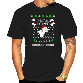 Гореща разпродажба 2022 година, новият мъжки t-shirt, мъжки t-shirt, Коледа Наближава, тениска House Stark Грозната Коледа с кръгло деколте