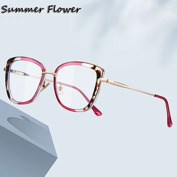 Дамски модни оптични очила Cat Eye TR90, рамки за очила по рецепта, пружинни панти, очила за момичета, леки с гъвкави очила