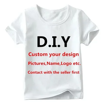 Детска тениска с принтом по поръчка, детска тениска със собствен дизайн, облекла за момичета и момчета със собствените си ръце, първо се свържете с продавача