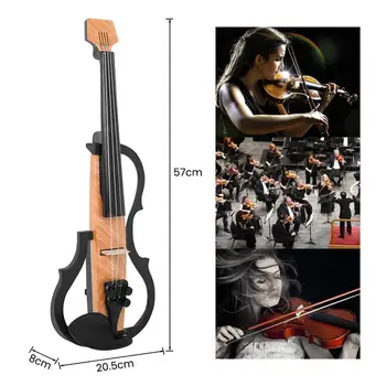 Електрическа цигулка в пълен размер 4/4 за начинаещи тийнейджъри Беззвучная цигулка от въглеродни влакна с през скута акцент Слушалки Директен доставка