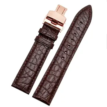 Каишка за часовник PCAVO от крокодилска кожа за всяка марка гривна 16 17 18 19 мм въжета със сгъваем закопчалка