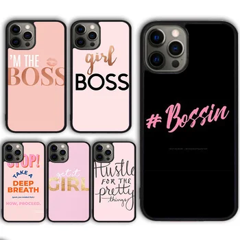 Калъф за телефон Pink Girl Boss Калъф за iPhone 15 SE2020 13 14 11 12 Mini Pro Max X XR XS Max 6 7 8 Plus корпуса fundas Shell