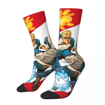 Компресия чорапи Happy Смешни за мъже Quantum Уди Fight в ретро стил Harajuku, новост в стил хип-хоп, ежедневни облекла Crew Crazy Sock