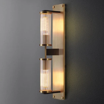 Луксозен американски минималистичен led монтиран на стената лампа в стил постмодерното, хол, Медни лампи, Прикроватное огледало в спалнята, Фаровете за вътрешно осветление