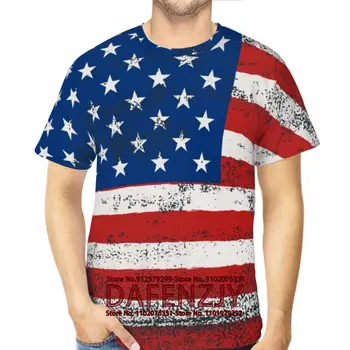 Лятна Ежедневни Мъжки тениски С 3D Флага на Америка, Тениска С Модерен Принтом, Спортни тениски С Къс ръкав