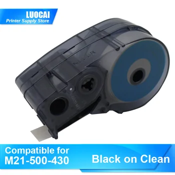 Мастилницата 1/5 /10pk M21-500-430 Label Ribbon Maker от полиестер в черен цвят на бял фон за Брейди BMP21-PLUS, LABPAL Etiqueteuse printer