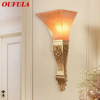 Модерен интериорен монтиран на стената лампа OUFULA LED Creative Glass Roman Column Sconce осветителни Тела за дома хол спалня