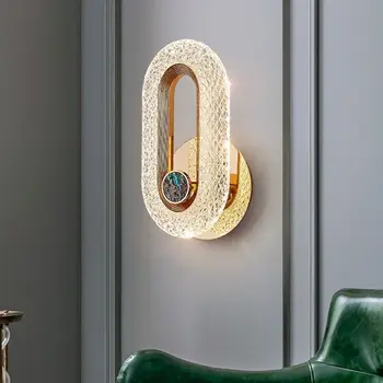 Модерен минималистичен Креативен стенен лампа, Луксозна украса на хола, монтиран на стената телевизор в пътеката, Хотелската стълбище, Нощно шкафче в спалнята, монтиран на стената лампа