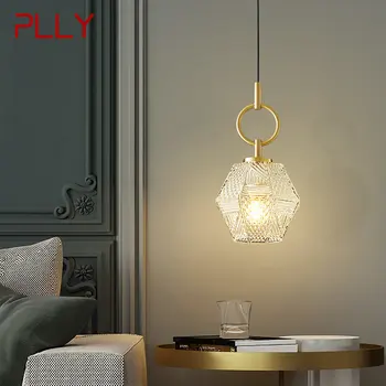 Модерен окачен лампа PLLY от месинг, led висящи осветителни тела от златен мед, лесен, креативен интериор за дома спални