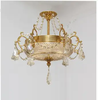 Модерен тавана лампа от меден стъкло в европейски стил, спалня, хол, лампа E27, Размери за помещения D42cm D52cm, Led таван, осветителни тела под формата на свещи