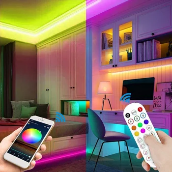 Музикален контролер Wi-Fi Smart за RGB led лента + инфрачервено дистанционно управление 24 безжични бутони за цветна лента