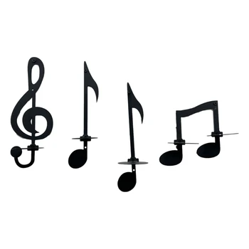 Музикална Нота от Ляво на Държач за ключове Творческа Монтиране на украса Метален Свещник Художествени Занаяти Украшение Декор
