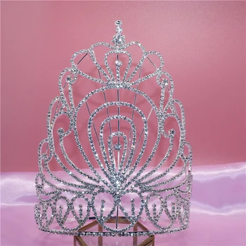 Нов Блестящ Кристал Благородна Короната Темперамент На Булката Луксозна Сватбена Crystal Crown Женски Прическа За Почивка И Танци
