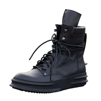 Нови кожени обувки Martin в дебела подметка във военната стил, персонализирано обувки Martin от естествена кожа FR.LANCELOT ръчно изработени