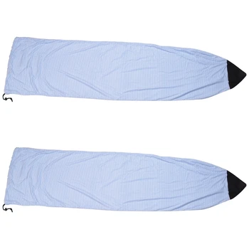 Новост-2X Калъф за чорапи за дъски за сърф в 6-крак синя и бяла ивица, защитна чанта за дъски за сърф, калъф за съхранение