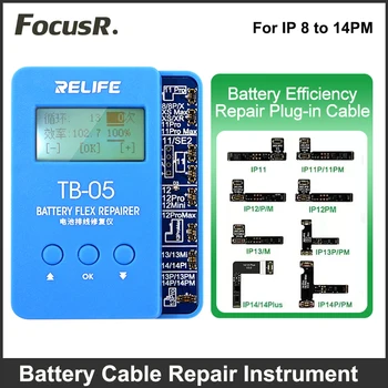Програмист за поправка на Батерията RELIFE TB-05 За iPhone XS 11 12 13 14 Pro Max Battery Flex Кабел Data Cycles Recovery Instrument Инструмент за възстановяване на Цикъла за Предаване на данни