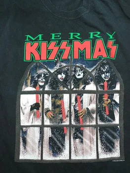 Реколта тениска Kiss Весела Kissmas 2000, памучен черна тениска унисекс всички размери HE1275 с дълъг ръкав