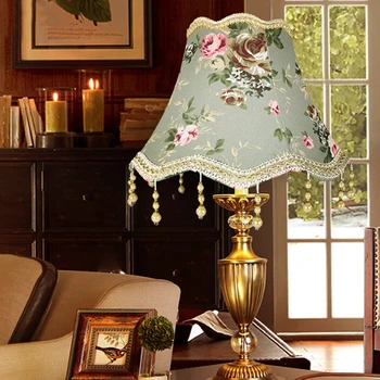 Ретро Ресни, мъниста, на Капака лампи, тъкани E27, Лампа за настолна лампа с перлената пискюл, Стена спални в европейски стил