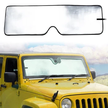 Сенника на предното стъкло TML Запазва прохладата на автомобила-защита от uv лъчи козирка за Jeep Wrangler JK JKU 2007-2018 година.