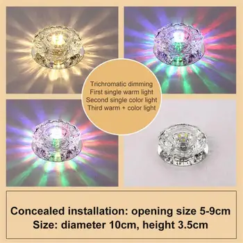Тавана лампа CORUI Crystal LED Със затъмняване на Вграден монтаж на таван лампа Трицветна лампа за коридора в хола, Коридор,