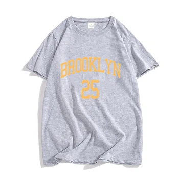 Тениски Brooklyn Letters Numbers, МЪЖКИ Минималистичные Тениски Специален Дизайн, Тениски от 100% памук, Естетичен Топ в Корейски Стил Harajuku