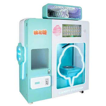 Фабрично вендинг машина за продажба на захарен памук Поддържа многоезичен търговска машина за продажба на захарен памук
