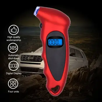 Цифров манометър с подсветка за автомобилни гуми, измерване на налягането на въздуха в гумите, Контролен тестер за леки автомобили, Манометър за камиони, барометър