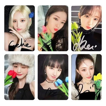 6 бр./компл. Албум Kpop АЙВ Girl Group Signature Lomo Card Wonyoung Gaeul Leeseo Rei Liz Подарък са подбрани Картичка, Фотокарточка