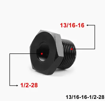 Алуминиев адаптер с маслен филтър 1/2-28-13/16-16 черен