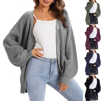 Есенно-зимния женски пуловер, нов фланелка, однобортный без жилетка, дамски дрехи