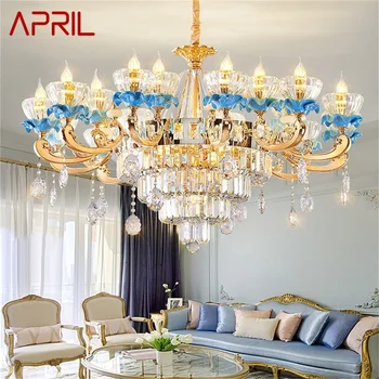 Модерен полилей APRIL Nordic, Креативна Луксозен Кристален led свещ, Окачена лампа за дома, хол, осветителни тела в лобито на хотела
