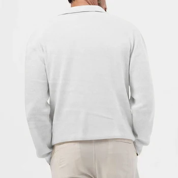 Мъжки t-shirt, мъжки пуловер, ежедневни офис свободна градинска дрехи с дълъг ръкав, потник, блуза с U-образно деколте, дишаща ежедневни облекла