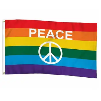 Флаг ЛГБТ 3x5 метра Знамена и банери Гордост на лесбийки, гейове, бисексуални и Транссексуални Дъгата Флаг